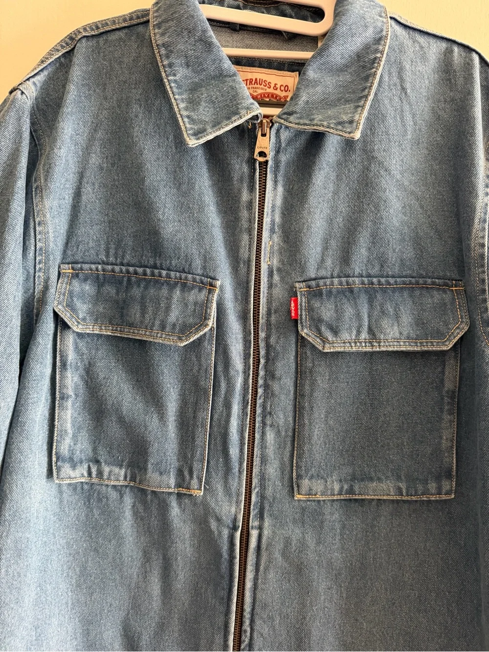 Levi's Blue Denim Zip-Up Shirt Jacket